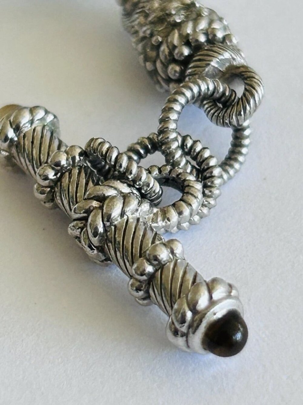 Judith Ripka Turquoise Sleeping Beauty 7.5" Toggle Bracelet with Charm 33g. - Picture 4 of 15